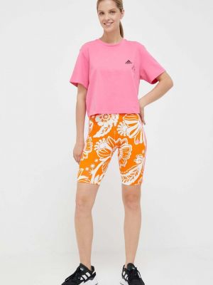 Kratke hlače s printom Adidas narančasta