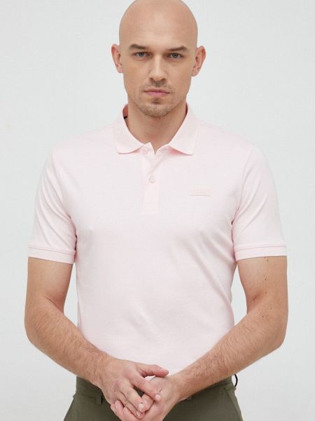 Памучна тениска с дълъг ръкав Calvin Klein розово