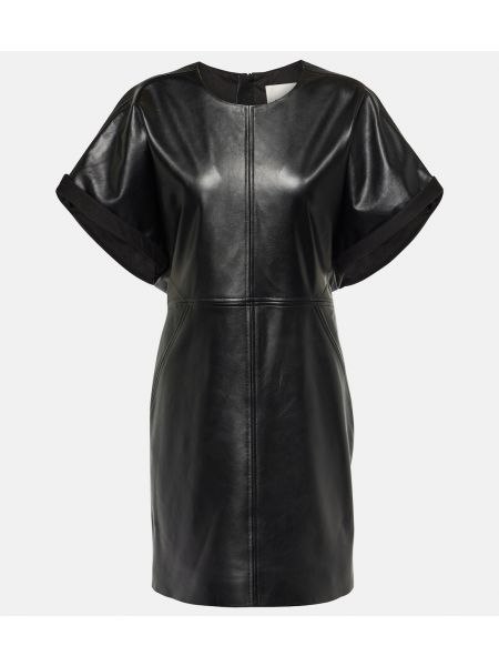 Кожаное платье мини Isabel Marant черное