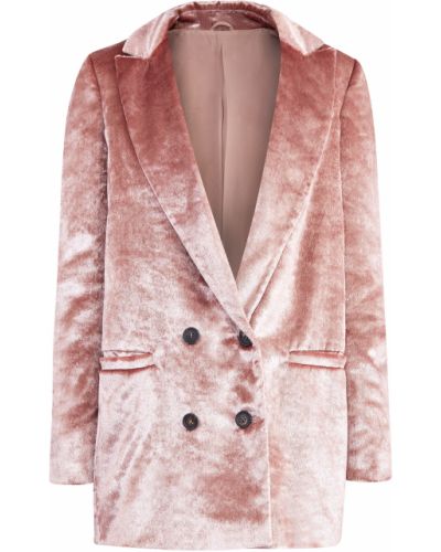 Бархатный двубортный пиджак Brunello Cucinelli, розовый