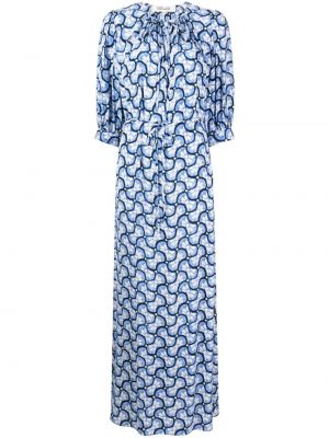 Dlouhé šaty s potlačou Dvf Diane Von Furstenberg modrá