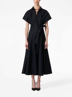 Bavlněné koktejlové šaty Carolina Herrera černé