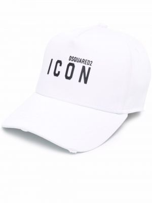 Cappello con visiera con stampa Dsquared2 bianco