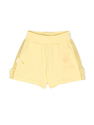 Pantaloncini con cristalli Monnalisa giallo