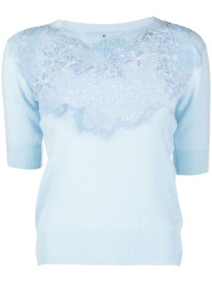 Блуза с дантела Ermanno Scervino синьо