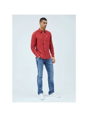 Koszula jeansowa Pepe Jeans czerwona