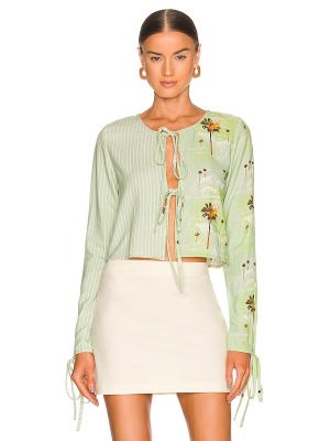 Блузка с завязками La Detresse, зеленая