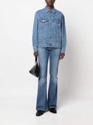 Veste en jean à imprimé Karl Lagerfeld bleu