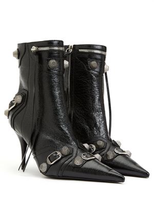Кожаные ботинки Balenciaga черные