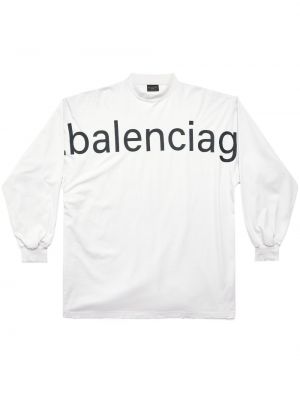 Majica s printom Balenciaga bijela