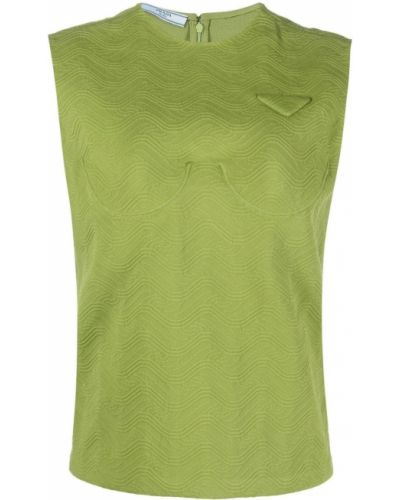 Žakárová hedvábná vesta Prada zelená