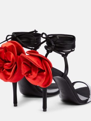 Krištáľové kvetinové sandále Magda Butrym čierna