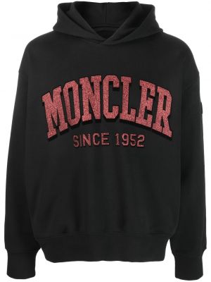 Kapučdžemperis ar apdruku Moncler melns
