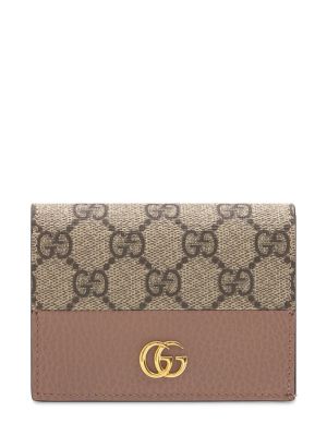 Lær lommebok Gucci beige