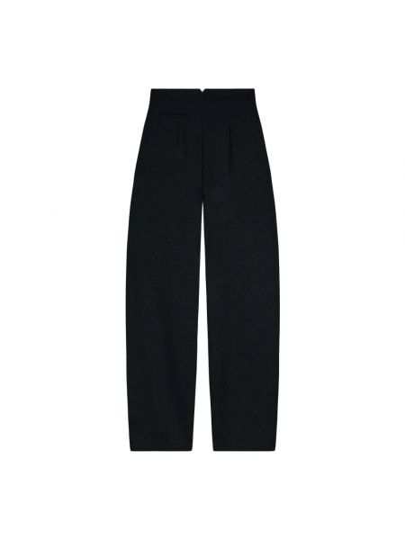 Pantalones rectos de cintura alta de lana de cachemir Cortana negro