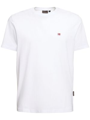 Camiseta de algodón manga corta Napapijri blanco