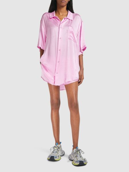 Μεταξωτό πουκάμισο Balenciaga ροζ