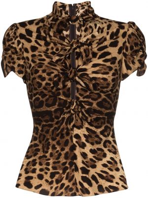 Leopardí halenka s potiskem Dolce & Gabbana černá