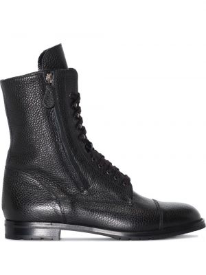 Ankle boots sznurowane koronkowe Manolo Blahnik czarne