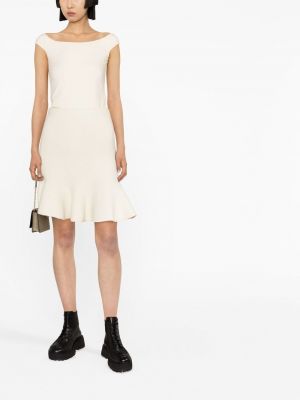 Kašmírové vlněné sukně Jil Sander bílé
