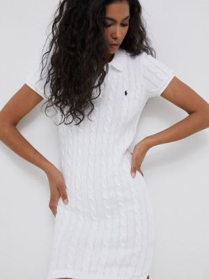 Памучна рокля Polo Ralph Lauren бяло