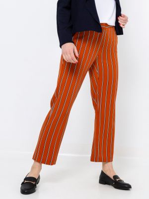 Pruhované nohavice Camaieu oranžová