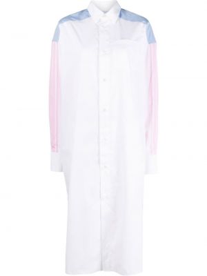 Bombažna obleka Maison Kitsuné bela