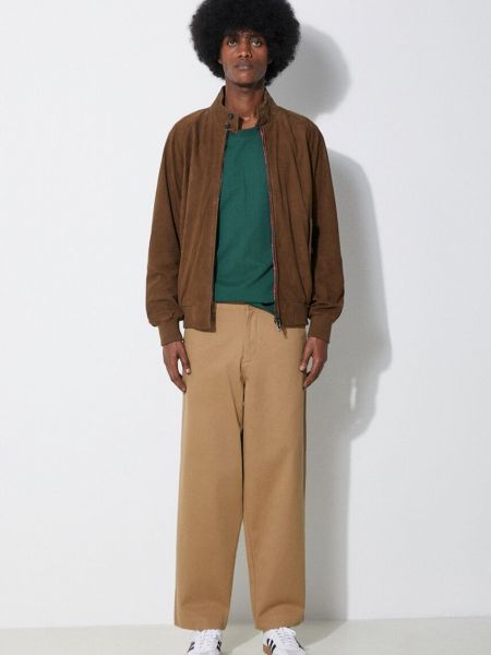 Βαμβακερό παντελόνι με ίσιο πόδι Fred Perry μπεζ