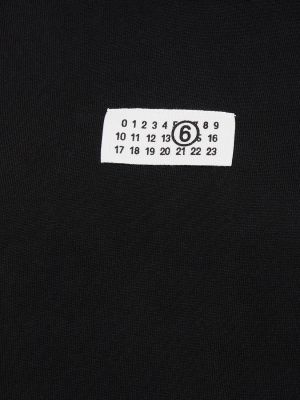 Chemise en coton à capuche en jersey Mm6 Maison Margiela noir