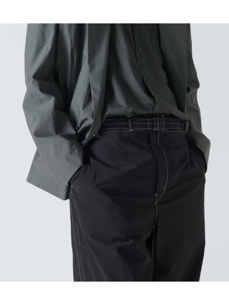 Βαμβακερό παντελόνι Lemaire μαύρο