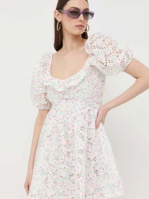 Mini šaty z polyesteru For Love & Lemons - bílá