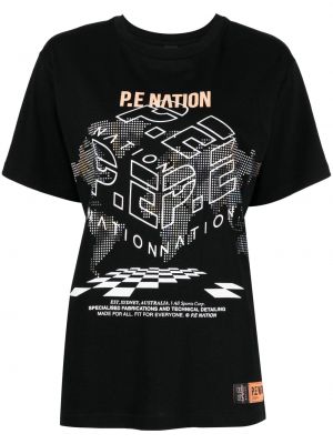 T-shirt con stampa P.e Nation nero