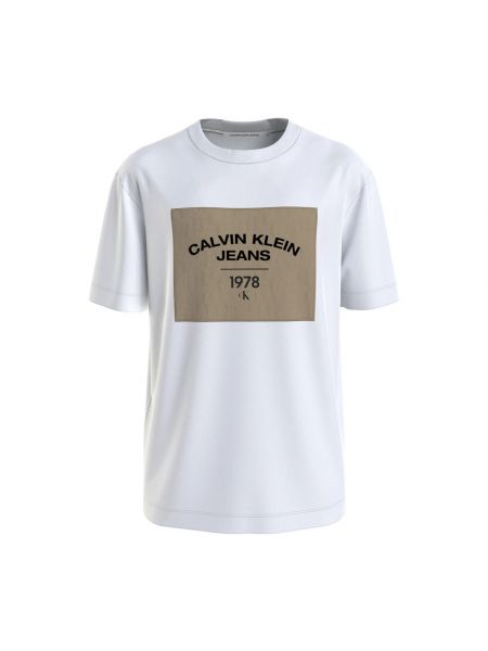 T-shirt mit kurzen ärmeln Calvin Klein weiß