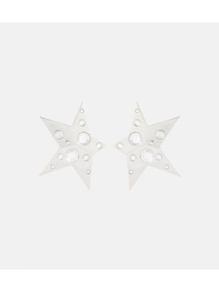 Boucles d'oreilles à boucle en cristal à motif étoile Area argenté