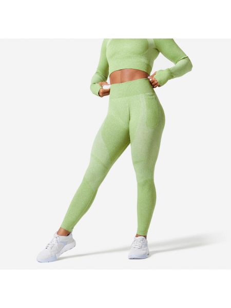 Спортивные штаны с высокой талией с карманами Domyos зеленые