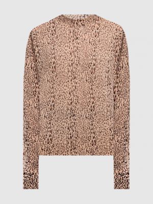 Леопардовий вовняний светр з принтом Twinset бежевий