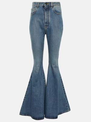 Jeans bootcut taille haute large Alaïa bleu