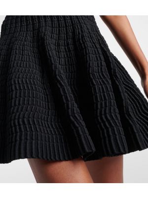 Φούστα mini με ψηλή μέση Alaia μαύρο