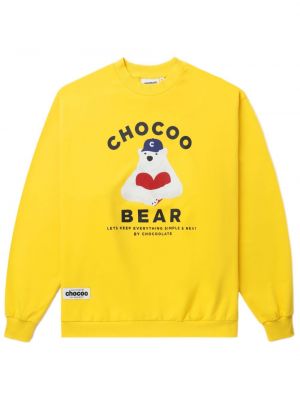 Sweatshirt aus baumwoll mit print Chocoolate gelb