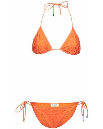 Bikini s potiskom s paisley potiskom Etro oranžna
