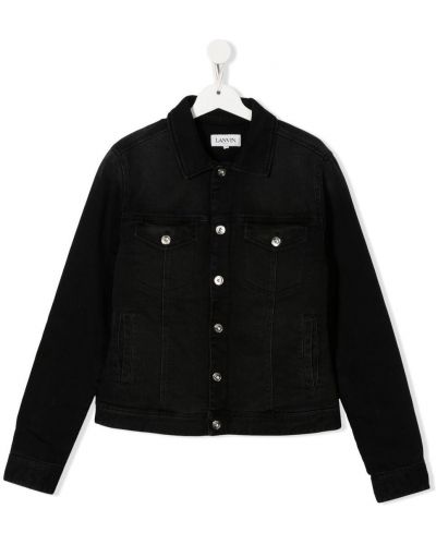 Джинсовая куртка с карманами Lanvin Enfant, черная