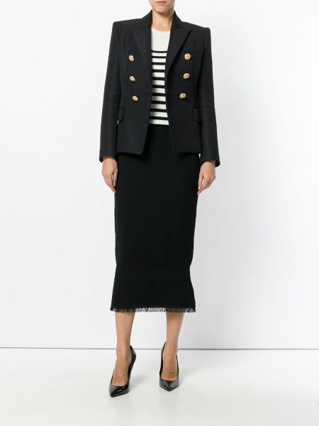 Falda con flecos de punto Christian Dior negro