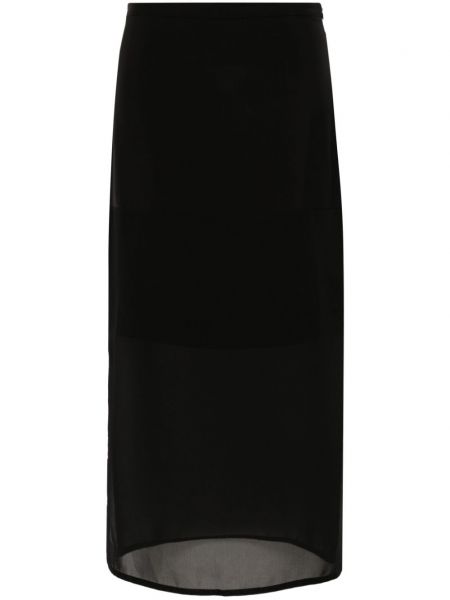 Průsvitné midi sukně Sportmax černé