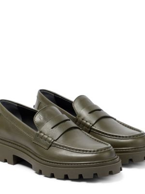 Pantofi loafer din piele Tod's verde