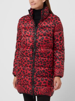Pikowany płaszcz Love Moschino czerwony