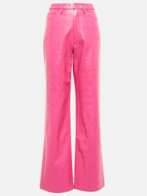 Usnjene hlače z visokim pasom iz umetnega usnja Rotate Birger Christensen roza