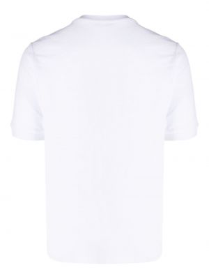 Bavlněné tričko s kulatým výstřihem Zanone bílé