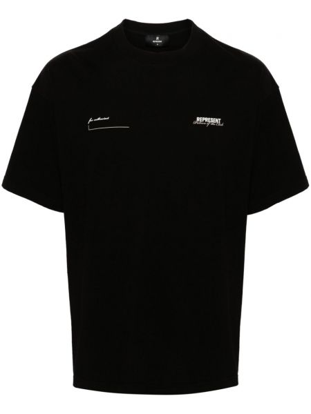 Bombažna majica Represent črna