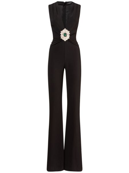 Crepe viskose romper Balmain sort