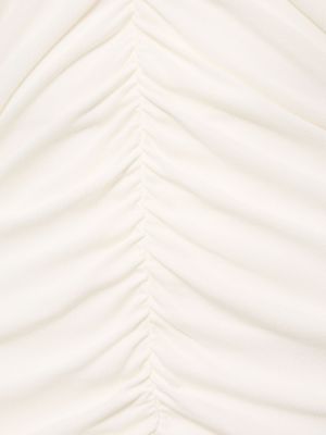 Drapované midi šaty s výstrihom do v Interior biela